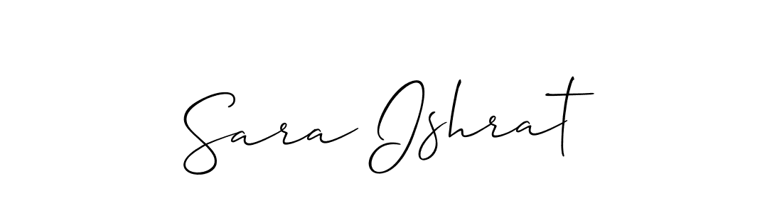 The best way (Allison_Script) to make a short signature is to pick only two or three words in your name. The name Sara Ishrat include a total of six letters. For converting this name. Sara Ishrat signature style 2 images and pictures png
