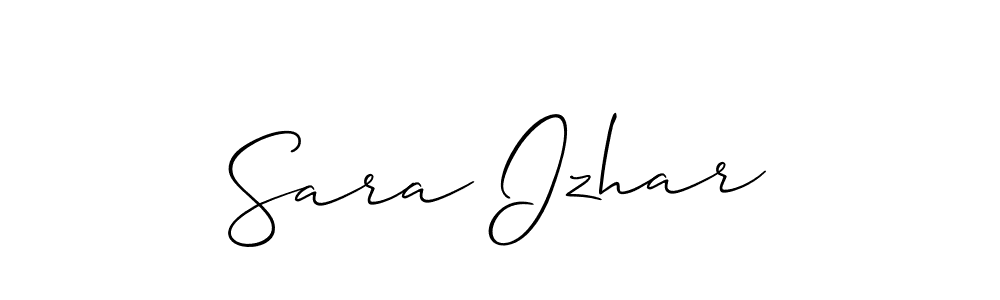 The best way (Allison_Script) to make a short signature is to pick only two or three words in your name. The name Sara Izhar include a total of six letters. For converting this name. Sara Izhar signature style 2 images and pictures png