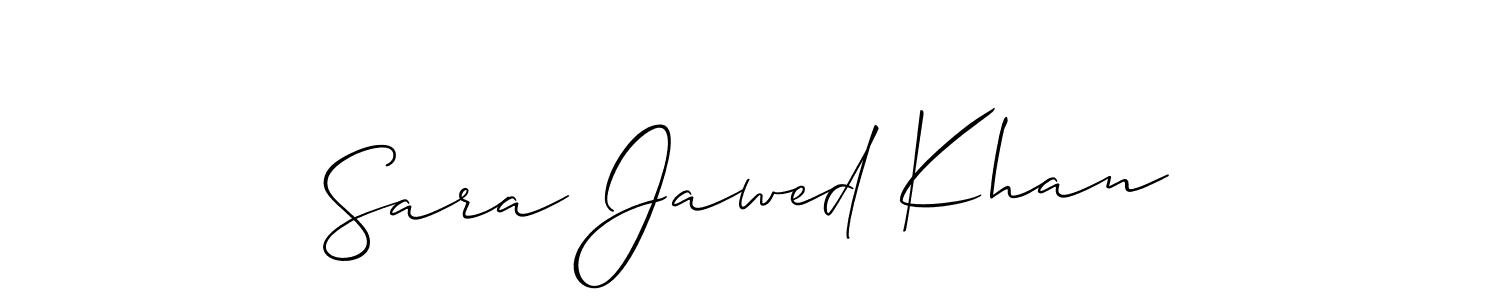 Use a signature maker to create a handwritten signature online. With this signature software, you can design (Allison_Script) your own signature for name Sara Jawed Khan. Sara Jawed Khan signature style 2 images and pictures png