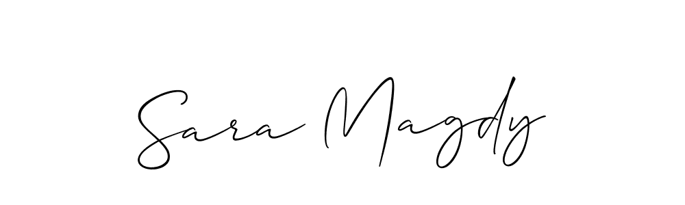 This is the best signature style for the Sara Magdy name. Also you like these signature font (Allison_Script). Mix name signature. Sara Magdy signature style 2 images and pictures png