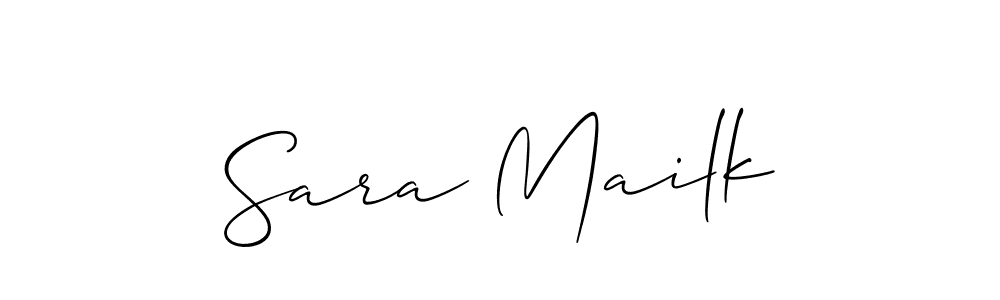 You should practise on your own different ways (Allison_Script) to write your name (Sara Mailk) in signature. don't let someone else do it for you. Sara Mailk signature style 2 images and pictures png