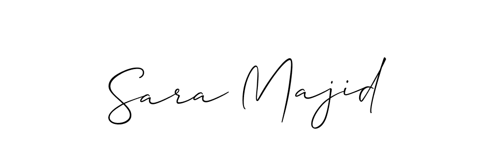 The best way (Allison_Script) to make a short signature is to pick only two or three words in your name. The name Sara Majid include a total of six letters. For converting this name. Sara Majid signature style 2 images and pictures png