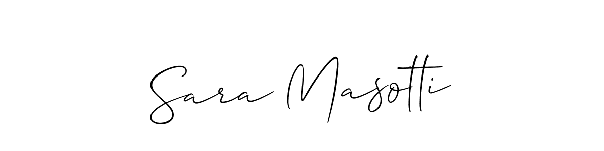 Make a short Sara Masotti signature style. Manage your documents anywhere anytime using Allison_Script. Create and add eSignatures, submit forms, share and send files easily. Sara Masotti signature style 2 images and pictures png