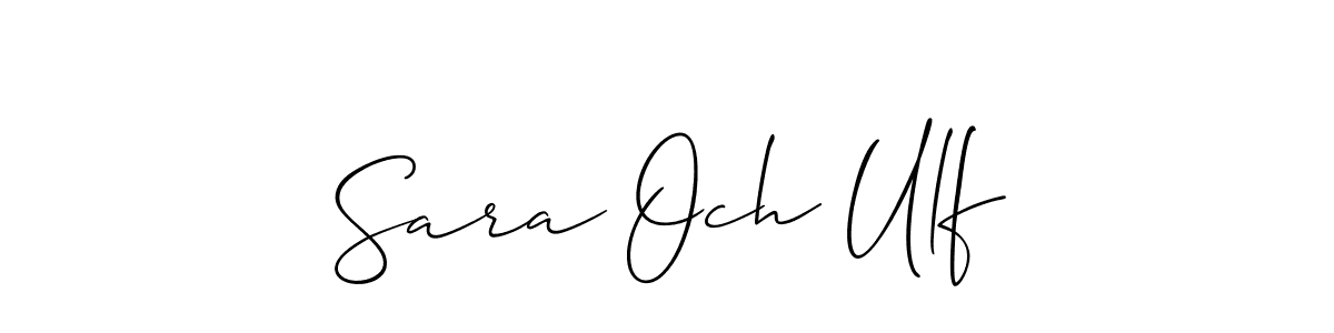 How to make Sara Och Ulf name signature. Use Allison_Script style for creating short signs online. This is the latest handwritten sign. Sara Och Ulf signature style 2 images and pictures png