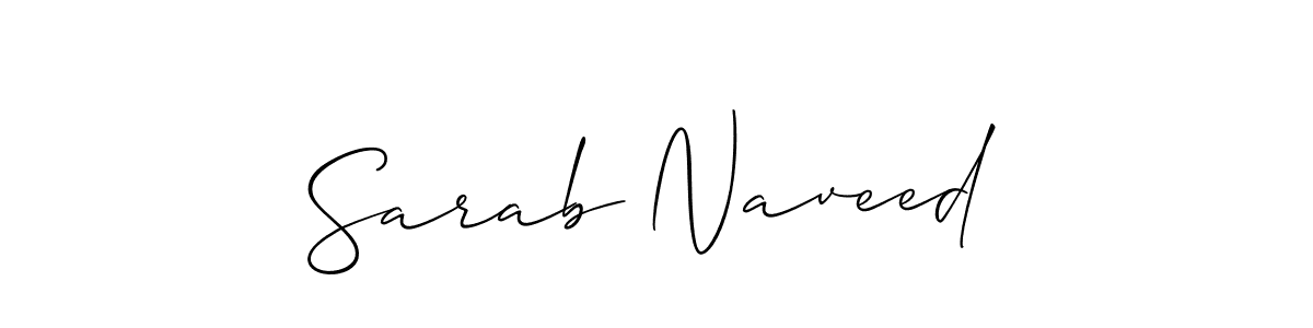 Sarab Naveed stylish signature style. Best Handwritten Sign (Allison_Script) for my name. Handwritten Signature Collection Ideas for my name Sarab Naveed. Sarab Naveed signature style 2 images and pictures png