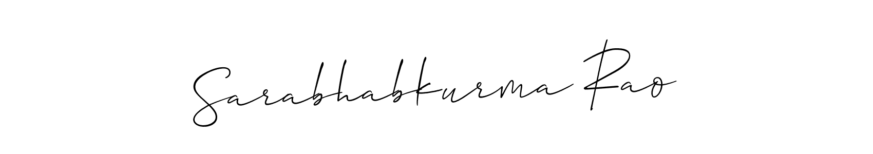 Use a signature maker to create a handwritten signature online. With this signature software, you can design (Allison_Script) your own signature for name Sarabhabkurma Rao. Sarabhabkurma Rao signature style 2 images and pictures png