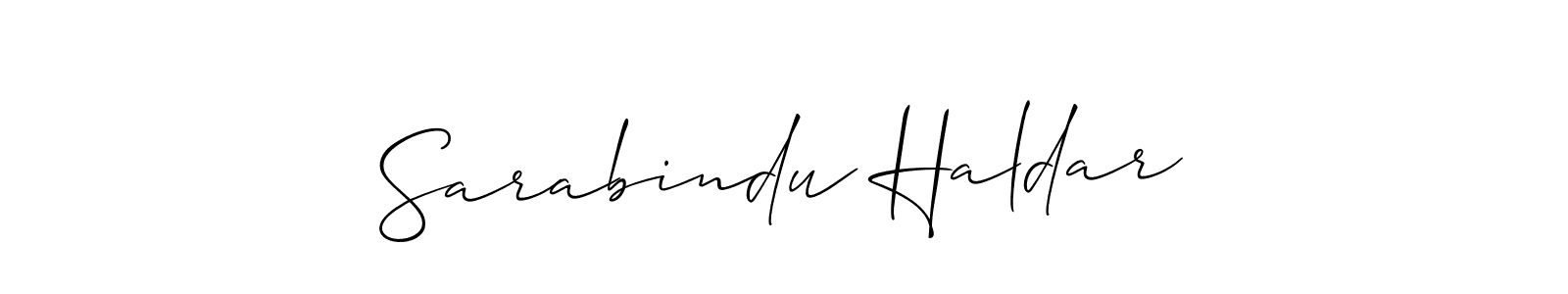 How to make Sarabindu Haldar signature? Allison_Script is a professional autograph style. Create handwritten signature for Sarabindu Haldar name. Sarabindu Haldar signature style 2 images and pictures png