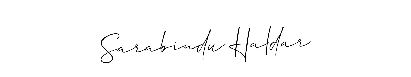 It looks lik you need a new signature style for name Sarabindu Haldar. Design unique handwritten (Allison_Script) signature with our free signature maker in just a few clicks. Sarabindu Haldar signature style 2 images and pictures png