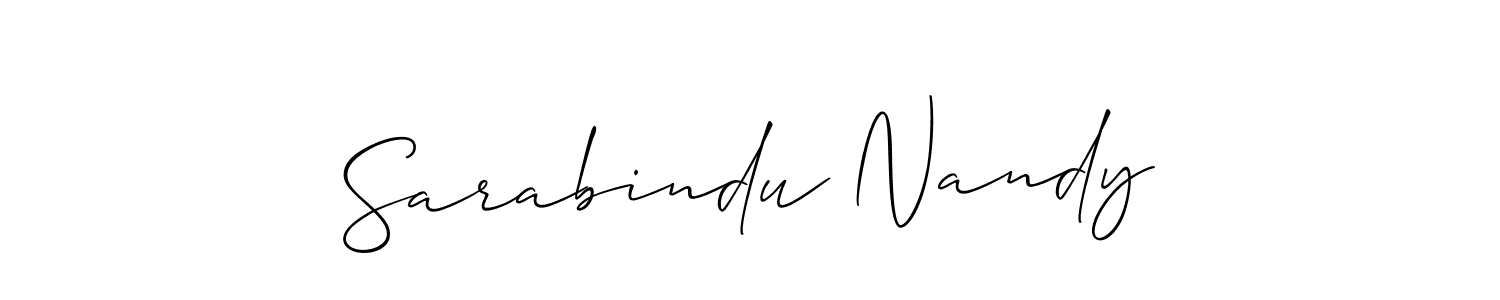 Use a signature maker to create a handwritten signature online. With this signature software, you can design (Allison_Script) your own signature for name Sarabindu Nandy. Sarabindu Nandy signature style 2 images and pictures png