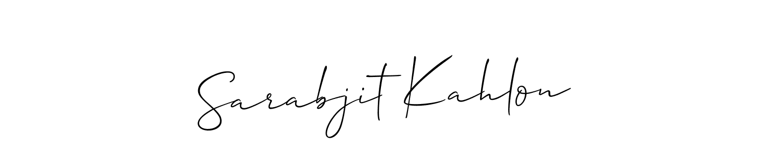 How to Draw Sarabjit Kahlon signature style? Allison_Script is a latest design signature styles for name Sarabjit Kahlon. Sarabjit Kahlon signature style 2 images and pictures png