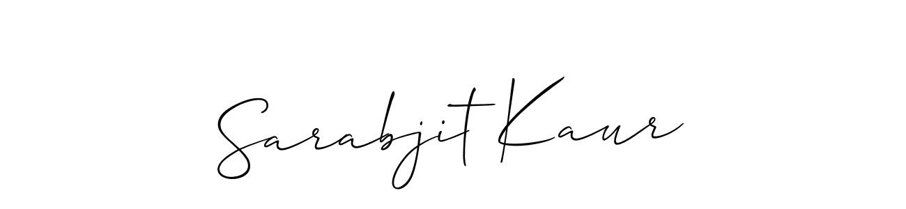 Design your own signature with our free online signature maker. With this signature software, you can create a handwritten (Allison_Script) signature for name Sarabjit Kaur. Sarabjit Kaur signature style 2 images and pictures png