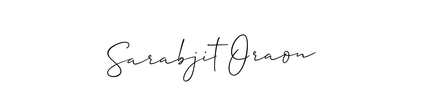 It looks lik you need a new signature style for name Sarabjit Oraon. Design unique handwritten (Allison_Script) signature with our free signature maker in just a few clicks. Sarabjit Oraon signature style 2 images and pictures png