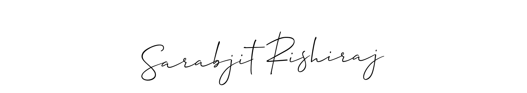 Allison_Script is a professional signature style that is perfect for those who want to add a touch of class to their signature. It is also a great choice for those who want to make their signature more unique. Get Sarabjit Rishiraj name to fancy signature for free. Sarabjit Rishiraj signature style 2 images and pictures png