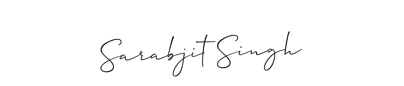 Allison_Script is a professional signature style that is perfect for those who want to add a touch of class to their signature. It is also a great choice for those who want to make their signature more unique. Get Sarabjit Singh name to fancy signature for free. Sarabjit Singh signature style 2 images and pictures png