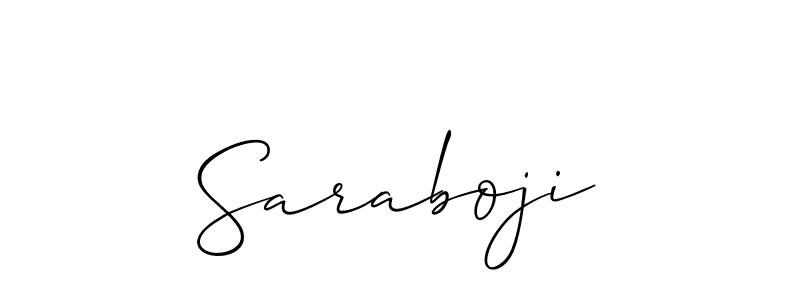 The best way (Allison_Script) to make a short signature is to pick only two or three words in your name. The name Saraboji include a total of six letters. For converting this name. Saraboji signature style 2 images and pictures png
