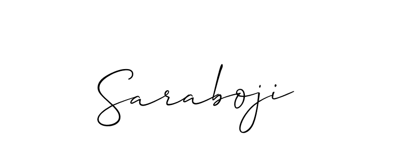 Make a beautiful signature design for name Saraboji. With this signature (Allison_Script) style, you can create a handwritten signature for free. Saraboji signature style 2 images and pictures png
