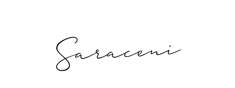 Create a beautiful signature design for name Saraceni. With this signature (Allison_Script) fonts, you can make a handwritten signature for free. Saraceni signature style 2 images and pictures png