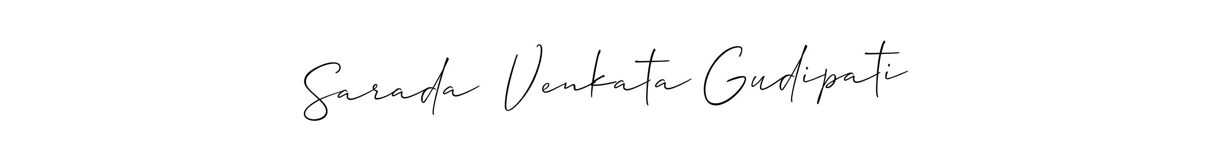 Make a beautiful signature design for name Sarada  Venkata Gudipati. With this signature (Allison_Script) style, you can create a handwritten signature for free. Sarada  Venkata Gudipati signature style 2 images and pictures png