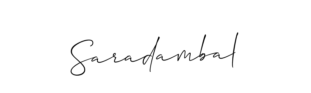 Make a beautiful signature design for name Saradambal. With this signature (Allison_Script) style, you can create a handwritten signature for free. Saradambal signature style 2 images and pictures png