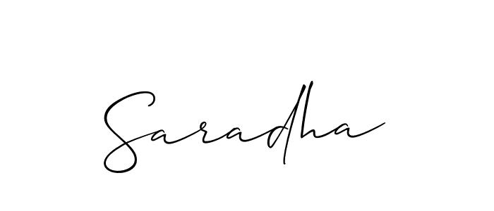 How to make Saradha signature? Allison_Script is a professional autograph style. Create handwritten signature for Saradha name. Saradha signature style 2 images and pictures png