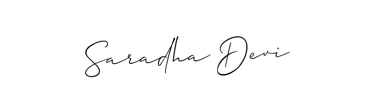 Design your own signature with our free online signature maker. With this signature software, you can create a handwritten (Allison_Script) signature for name Saradha Devi. Saradha Devi signature style 2 images and pictures png