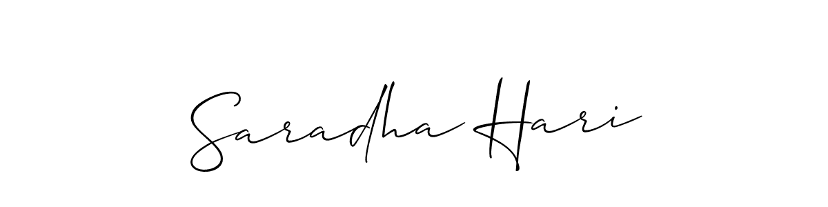Use a signature maker to create a handwritten signature online. With this signature software, you can design (Allison_Script) your own signature for name Saradha Hari. Saradha Hari signature style 2 images and pictures png