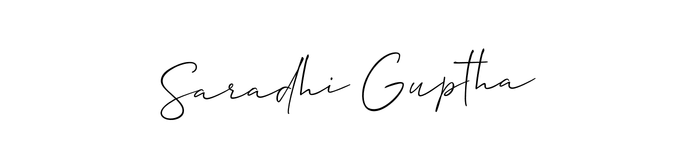 You should practise on your own different ways (Allison_Script) to write your name (Saradhi Guptha) in signature. don't let someone else do it for you. Saradhi Guptha signature style 2 images and pictures png