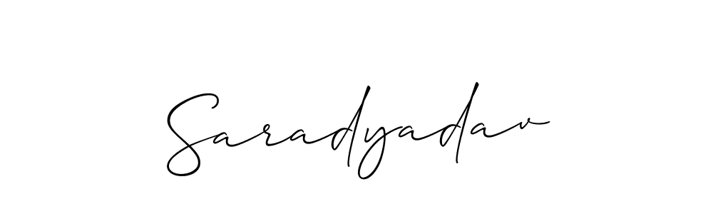 How to make Saradyadav name signature. Use Allison_Script style for creating short signs online. This is the latest handwritten sign. Saradyadav signature style 2 images and pictures png