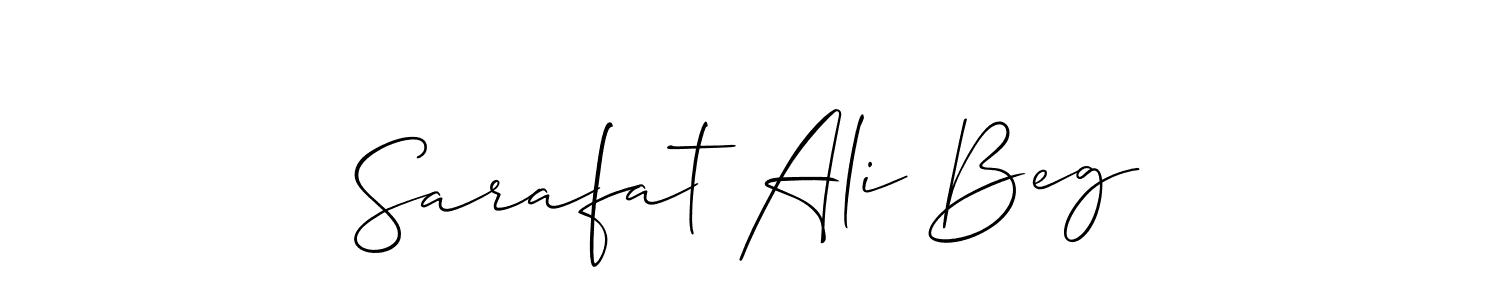 Also we have Sarafat Ali Beg name is the best signature style. Create professional handwritten signature collection using Allison_Script autograph style. Sarafat Ali Beg signature style 2 images and pictures png