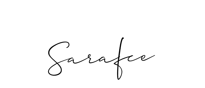 The best way (Allison_Script) to make a short signature is to pick only two or three words in your name. The name Sarafce include a total of six letters. For converting this name. Sarafce signature style 2 images and pictures png