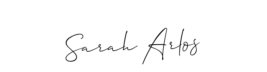 How to make Sarah Arlos name signature. Use Allison_Script style for creating short signs online. This is the latest handwritten sign. Sarah Arlos signature style 2 images and pictures png