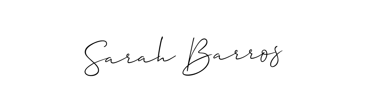 Make a beautiful signature design for name Sarah Barros. With this signature (Allison_Script) style, you can create a handwritten signature for free. Sarah Barros signature style 2 images and pictures png