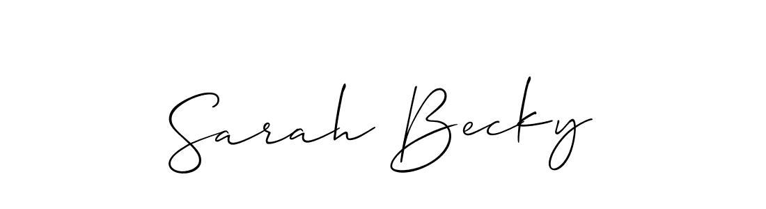 Use a signature maker to create a handwritten signature online. With this signature software, you can design (Allison_Script) your own signature for name Sarah Becky. Sarah Becky signature style 2 images and pictures png