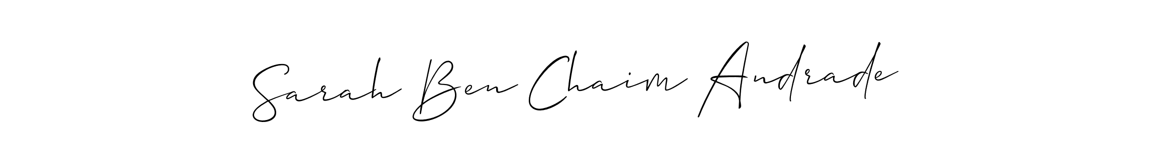 Create a beautiful signature design for name Sarah Ben Chaim Andrade. With this signature (Allison_Script) fonts, you can make a handwritten signature for free. Sarah Ben Chaim Andrade signature style 2 images and pictures png