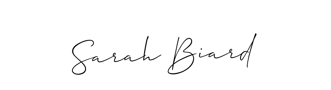 Sarah Biard stylish signature style. Best Handwritten Sign (Allison_Script) for my name. Handwritten Signature Collection Ideas for my name Sarah Biard. Sarah Biard signature style 2 images and pictures png