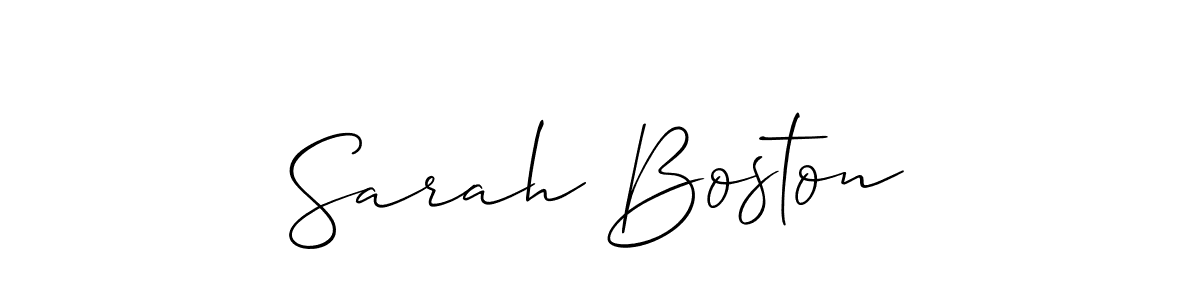 Sarah Boston stylish signature style. Best Handwritten Sign (Allison_Script) for my name. Handwritten Signature Collection Ideas for my name Sarah Boston. Sarah Boston signature style 2 images and pictures png