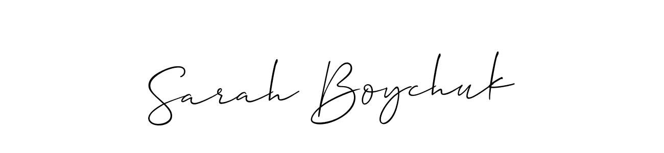 Allison_Script is a professional signature style that is perfect for those who want to add a touch of class to their signature. It is also a great choice for those who want to make their signature more unique. Get Sarah Boychuk name to fancy signature for free. Sarah Boychuk signature style 2 images and pictures png