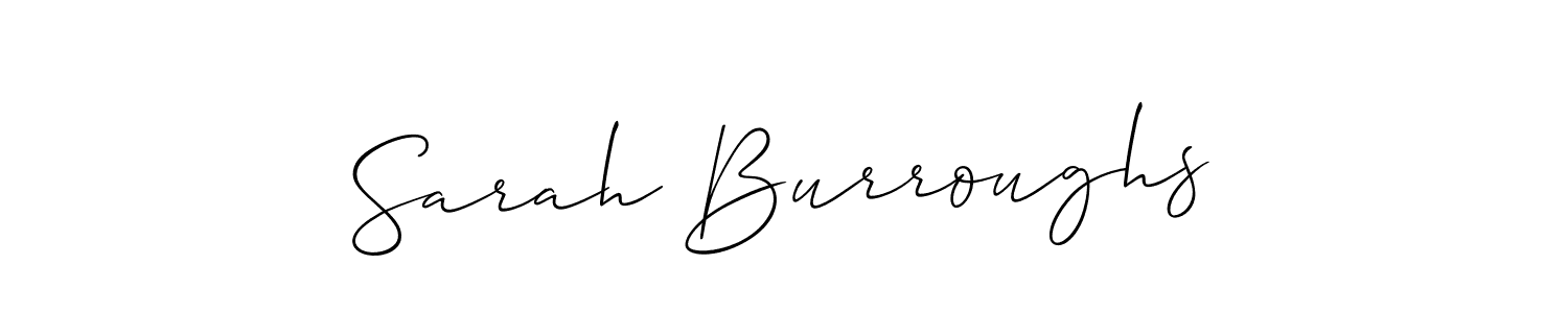 Make a short Sarah Burroughs signature style. Manage your documents anywhere anytime using Allison_Script. Create and add eSignatures, submit forms, share and send files easily. Sarah Burroughs signature style 2 images and pictures png