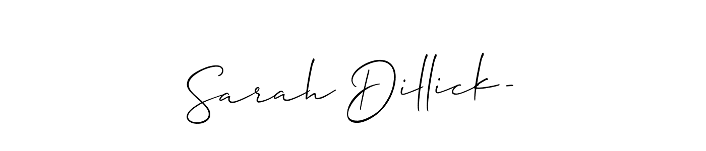 How to Draw Sarah Dillick- signature style? Allison_Script is a latest design signature styles for name Sarah Dillick-. Sarah Dillick- signature style 2 images and pictures png