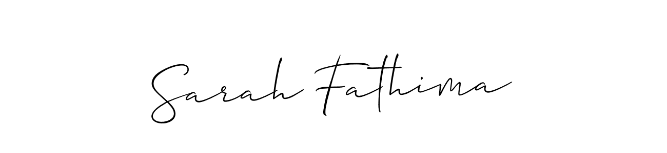 How to make Sarah Fathima name signature. Use Allison_Script style for creating short signs online. This is the latest handwritten sign. Sarah Fathima signature style 2 images and pictures png