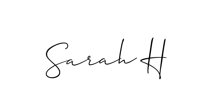 Sarah H stylish signature style. Best Handwritten Sign (Allison_Script) for my name. Handwritten Signature Collection Ideas for my name Sarah H. Sarah H signature style 2 images and pictures png