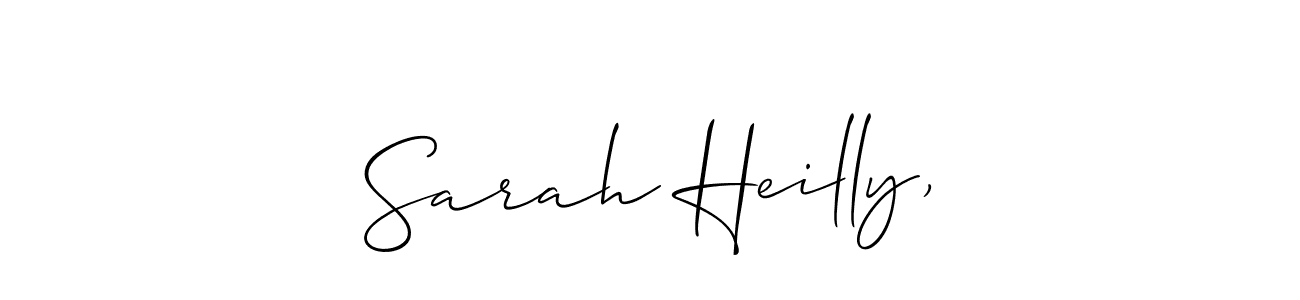 The best way (Allison_Script) to make a short signature is to pick only two or three words in your name. The name Sarah Heilly, include a total of six letters. For converting this name. Sarah Heilly, signature style 2 images and pictures png