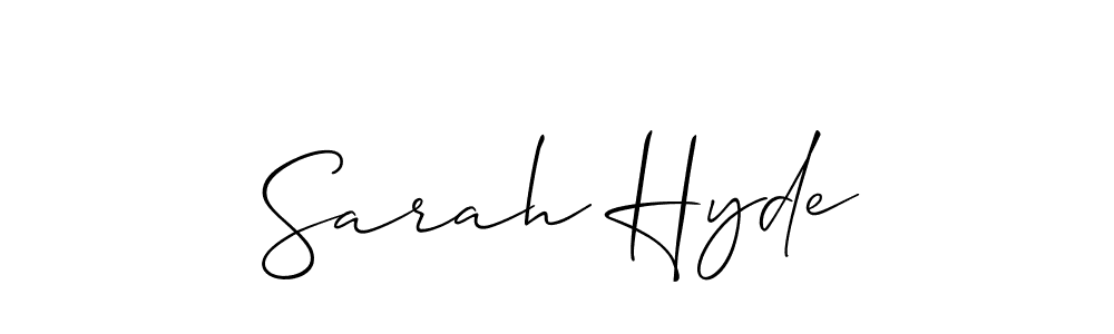 if you are searching for the best signature style for your name Sarah Hyde. so please give up your signature search. here we have designed multiple signature styles  using Allison_Script. Sarah Hyde signature style 2 images and pictures png