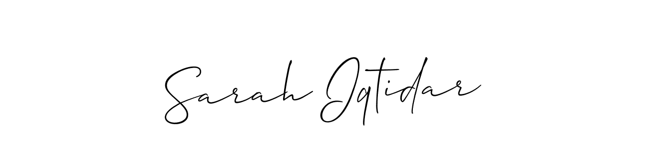 How to make Sarah Iqtidar signature? Allison_Script is a professional autograph style. Create handwritten signature for Sarah Iqtidar name. Sarah Iqtidar signature style 2 images and pictures png