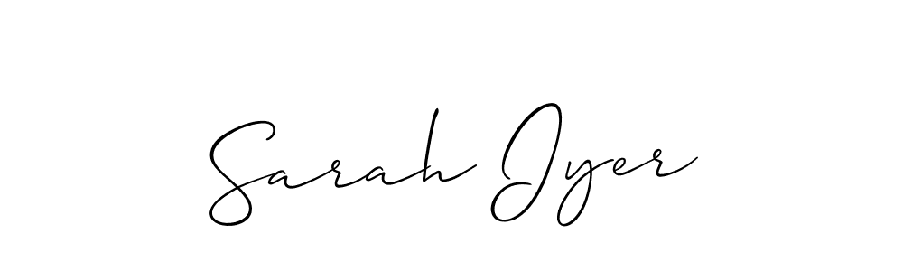 Best and Professional Signature Style for Sarah Iyer. Allison_Script Best Signature Style Collection. Sarah Iyer signature style 2 images and pictures png