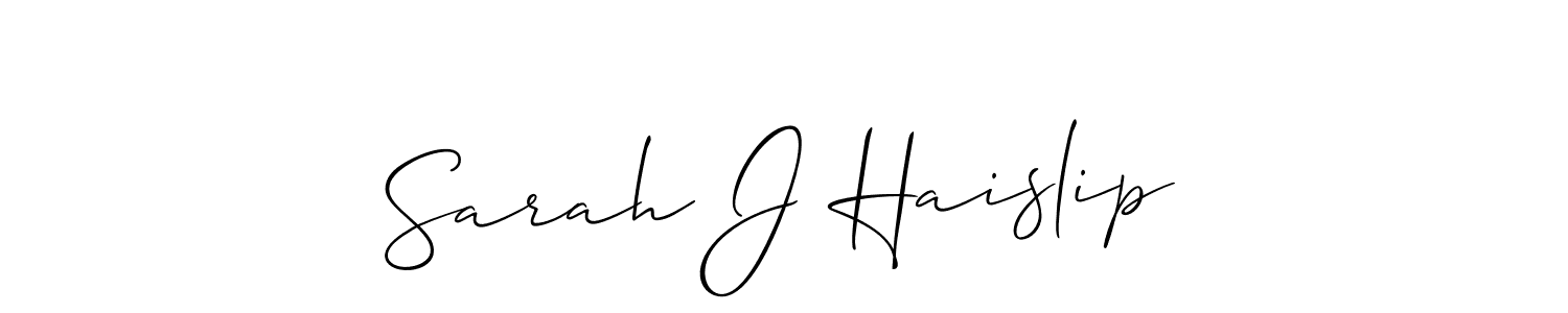 It looks lik you need a new signature style for name Sarah J Haislip. Design unique handwritten (Allison_Script) signature with our free signature maker in just a few clicks. Sarah J Haislip signature style 2 images and pictures png