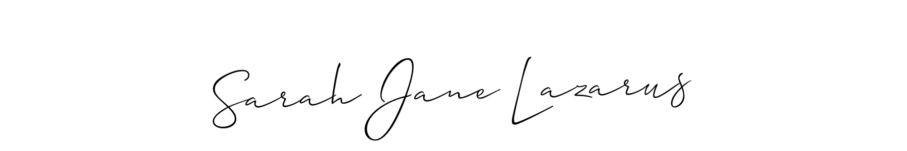It looks lik you need a new signature style for name Sarah Jane Lazarus. Design unique handwritten (Allison_Script) signature with our free signature maker in just a few clicks. Sarah Jane Lazarus signature style 2 images and pictures png