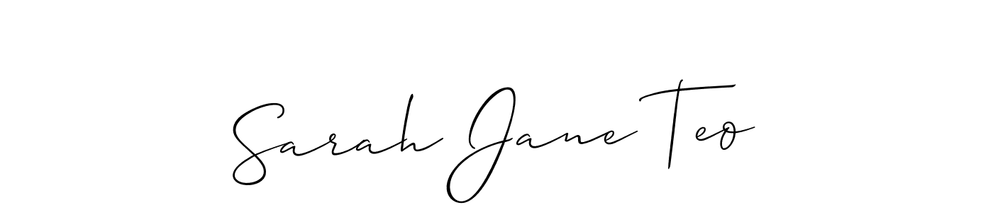 Make a beautiful signature design for name Sarah Jane Teo. With this signature (Allison_Script) style, you can create a handwritten signature for free. Sarah Jane Teo signature style 2 images and pictures png