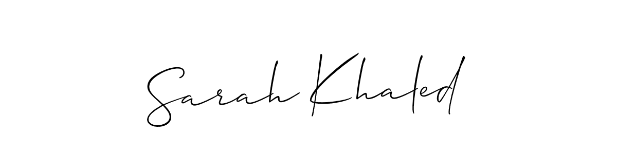 The best way (Allison_Script) to make a short signature is to pick only two or three words in your name. The name Sarah Khaled include a total of six letters. For converting this name. Sarah Khaled signature style 2 images and pictures png