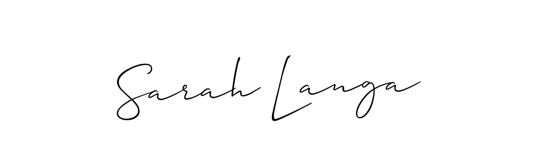How to make Sarah Langa name signature. Use Allison_Script style for creating short signs online. This is the latest handwritten sign. Sarah Langa signature style 2 images and pictures png